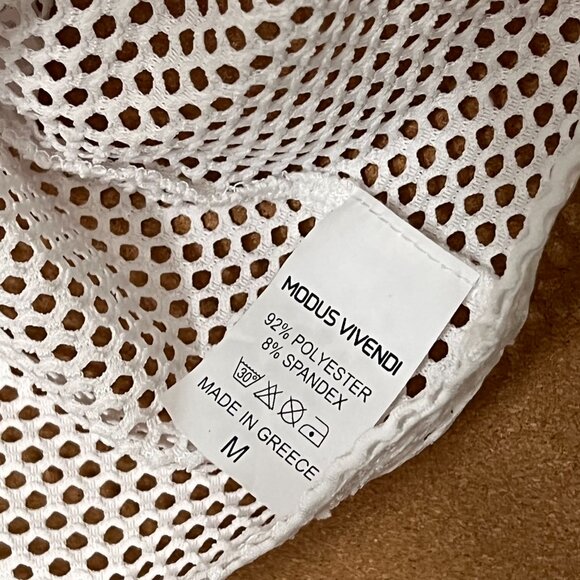 Mens Tank In Mesh White - Picture 4 of 7